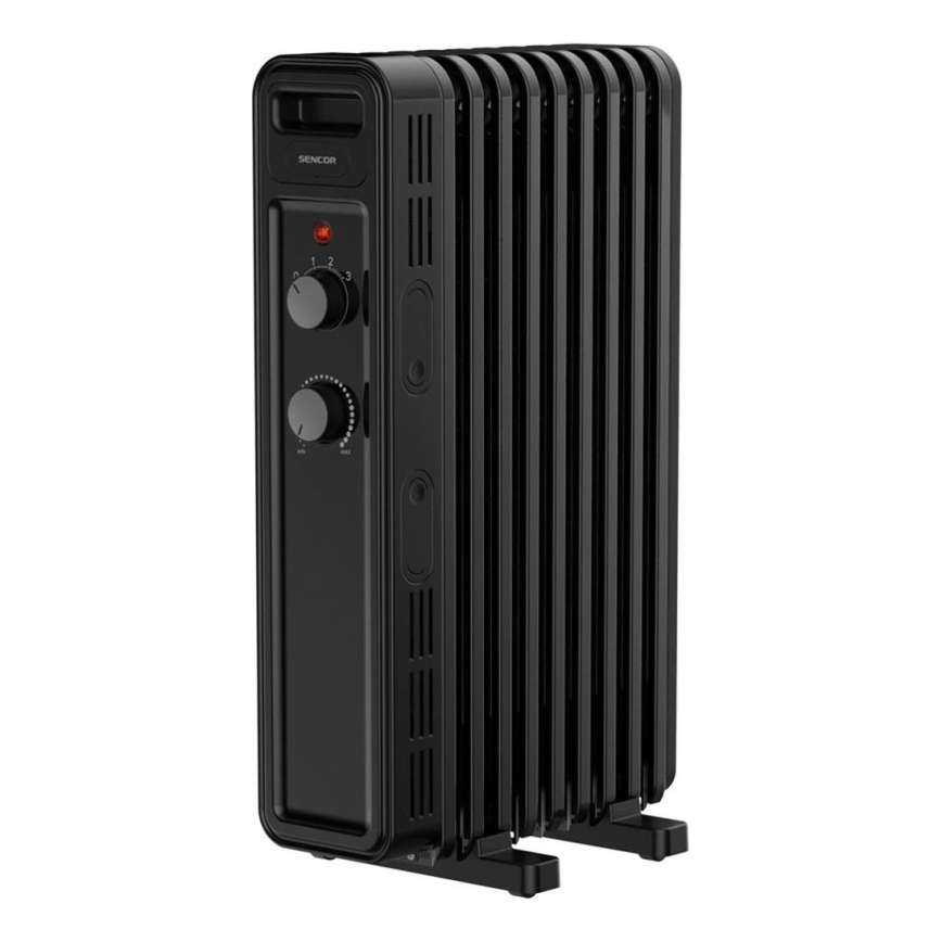 Sencor - Radiador de aceite con 9 secciones 800/1200/2000W/230V negro