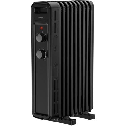 Sencor - Radiador de aceite con 9 secciones 800/1200/2000W/230V negro