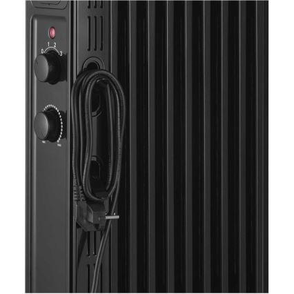 Sencor - Radiador de aceite con 9 secciones 800/1200/2000W/230V negro