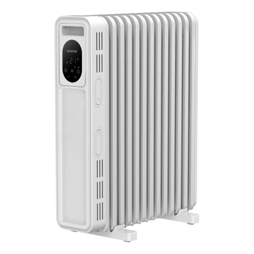 Sencor - Radiador de aceite de 13 elementos 1000/2500W/230V blanco + mando a distancia