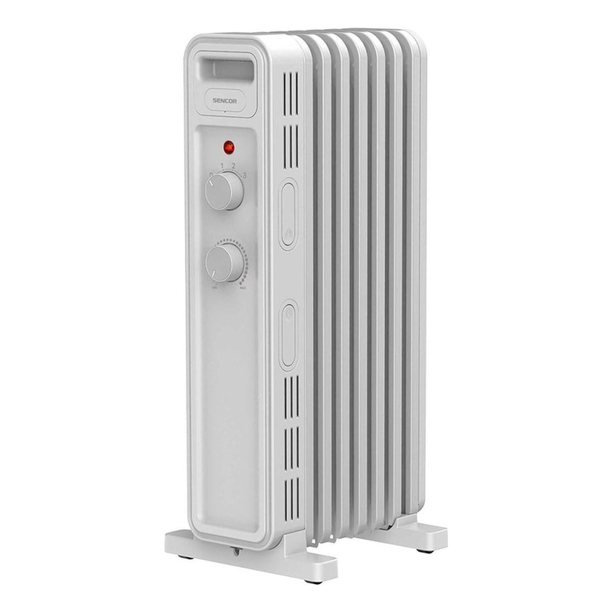 Sencor - Radiador de aceite de 7 aletas 600/900/1500 W/230 V blanco