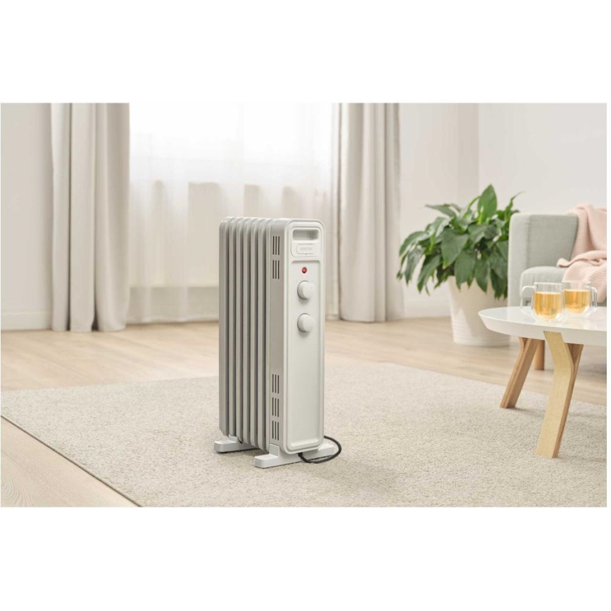 Sencor - Radiador de aceite de 7 aletas 600/900/1500 W/230 V blanco