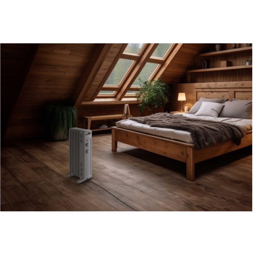 Sencor - Radiador de aceite de 7 aletas 600/900/1500 W/230 V blanco