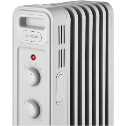 Sencor - Radiador de aceite de 7 aletas 600/900/1500 W/230 V blanco