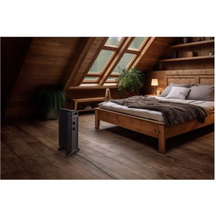 Sencor - Radiador de aceite de 7 elementos 600/900/1500W/230V negro