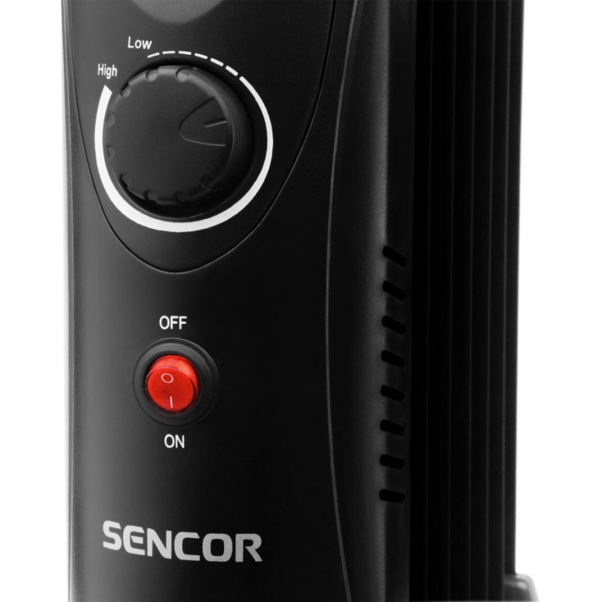 Sencor - Radiador de aceite de 7 elementos 700W/230V negro