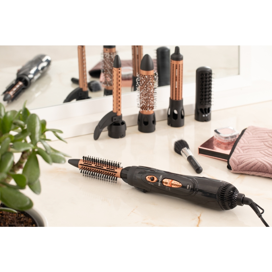 Sencor - Rizador de aire caliente con juego de accesorios 1000W/230V