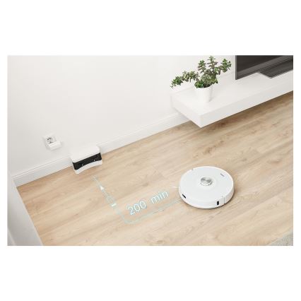 Sencor - Robot aspirador con mopa 2 en 1 50W/5000 mAh Wi-Fi blanco + control remoto