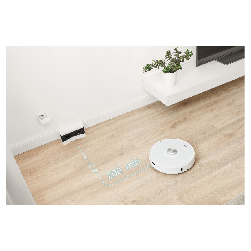 Sencor - Robot aspirador con mopa 2 en 1 50W/5000 mAh Wi-Fi blanco + control remoto