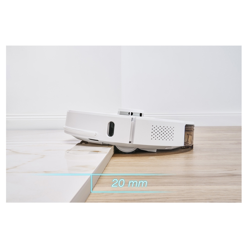 Sencor - Robot aspirador con mopa 2 en 1 50W/5000 mAh Wi-Fi blanco + control remoto