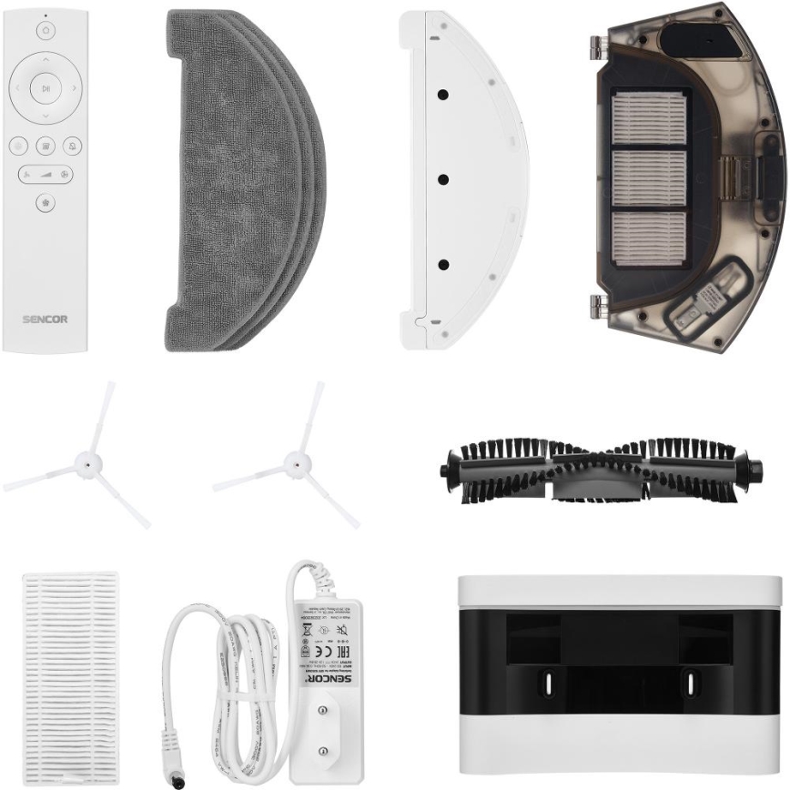 Sencor - Robot aspirador con mopa 2 en 1 50W/5000 mAh Wi-Fi blanco + control remoto