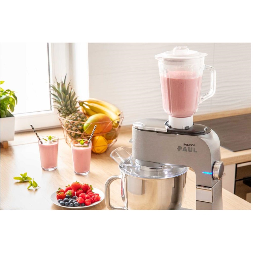 Sencor - Robot de cocina con bol de acero inoxidable 1700W/230V cromo mate