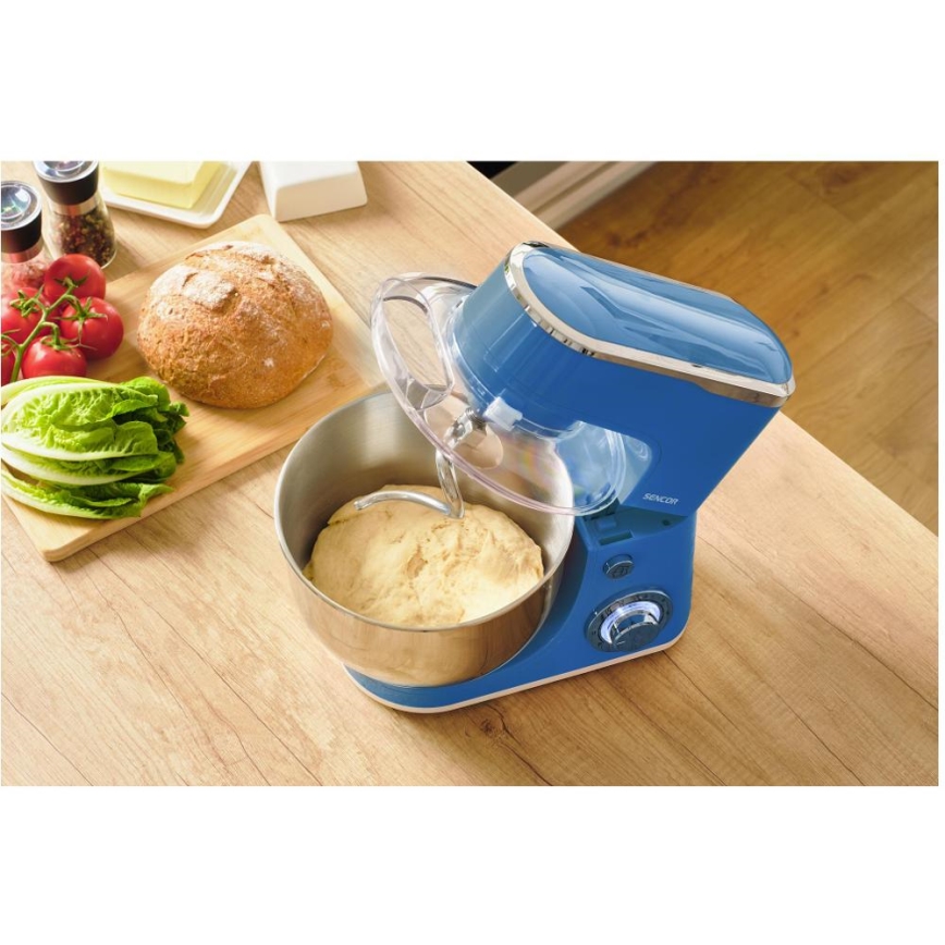 Sencor - Robot de cocina con bol de acero inoxidable 1300W/230V azul