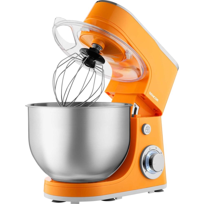 Sencor - Robot de cocina con bol de acero inoxidable 1300W/230V, naranja