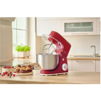 Sencor - Robot de cocina con bol de acero inoxidable 1300W/230V rojo