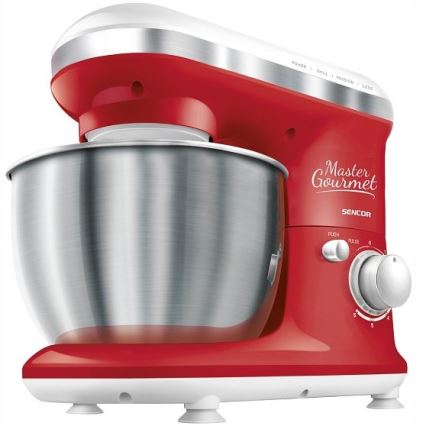 Sencor - Robot de cocina con bol de acero inoxidable 600W/230V rojo