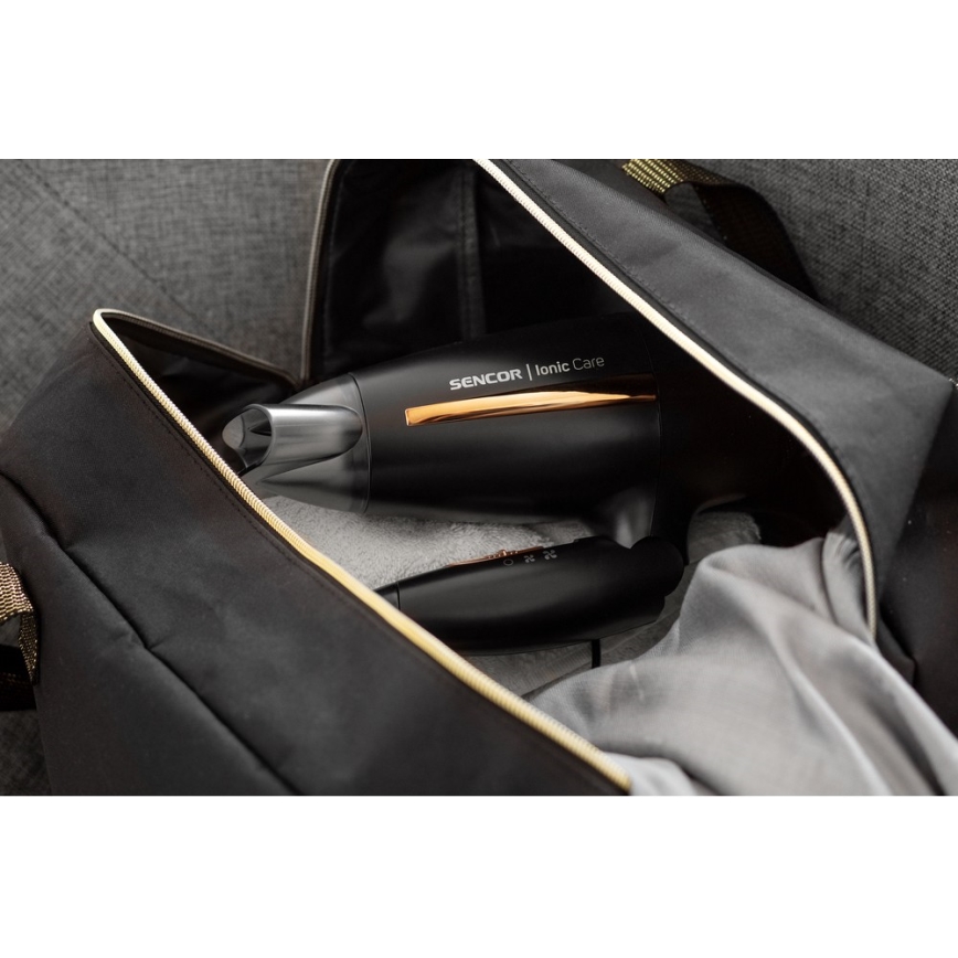 Sencor - Secador de pelo 2000W/230V negro/dorado