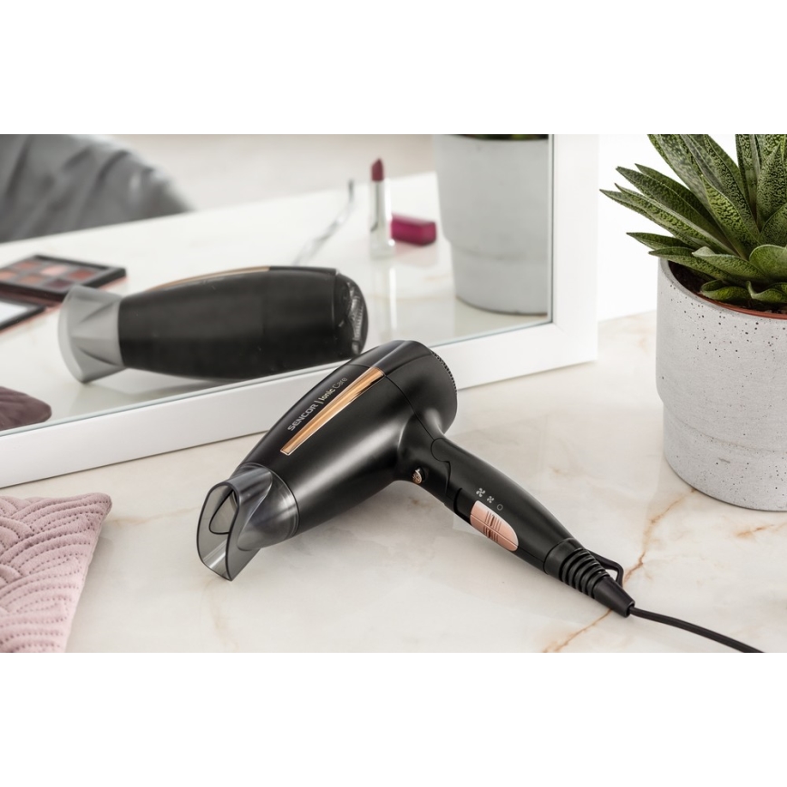 Sencor - Secador de pelo 2000W/230V negro/dorado
