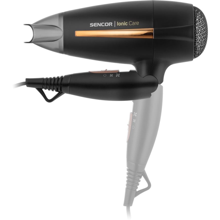 Sencor - Secador de pelo 2000W/230V negro/dorado