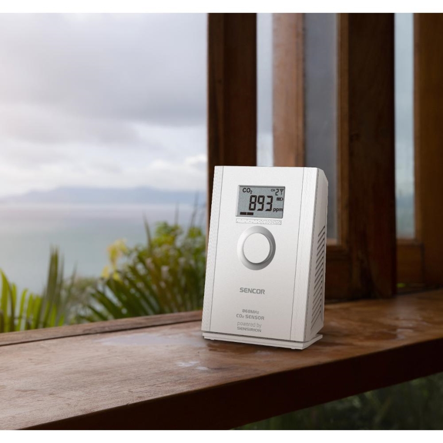 Sencor - Sensor inalámbrico de dióxido de carbono 5V/3xAA 2000 mAh