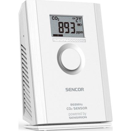 Sencor - Sensor inalámbrico de dióxido de carbono 5V/3xAA 2000 mAh