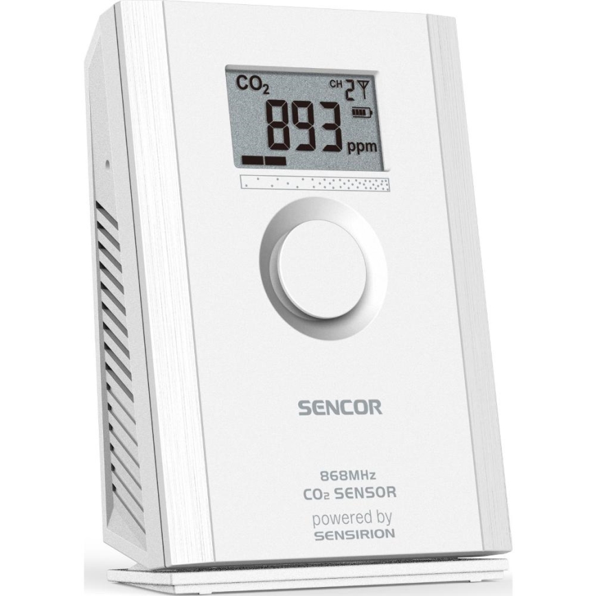 Sencor - Sensor inalámbrico de dióxido de carbono 5V/3xAA 2000 mAh