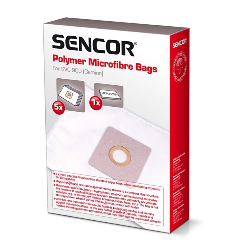 Sencor - SET 5x Bolsa + 1x microfiltro para aspiradora
