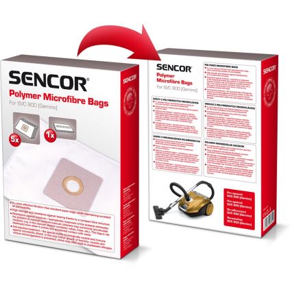 Sencor - SET 5x Bolsa + 1x microfiltro para aspiradora