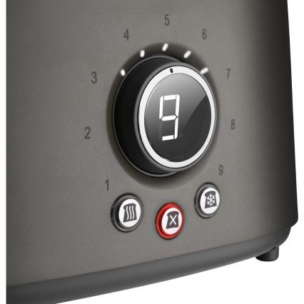 Sencor - Tostadora con dos ranuras y rejilla para calentar 1000W/230V antracita