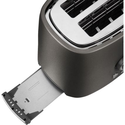 Sencor - Tostadora con dos ranuras y rejilla para calentar 1000W/230V antracita