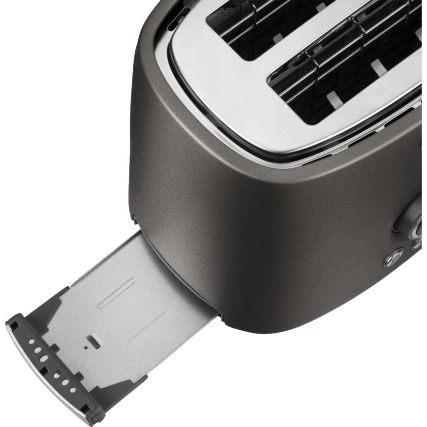 Sencor - Tostadora con dos ranuras y rejilla para calentar 1000W/230V antracita