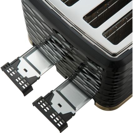 Sencor - Tostadora de cuatro ranuras 1600 W/230 V negra/beige