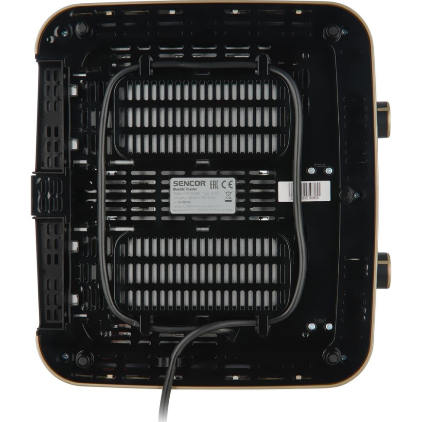 Sencor - Tostadora de cuatro ranuras 1600 W/230 V negra/beige