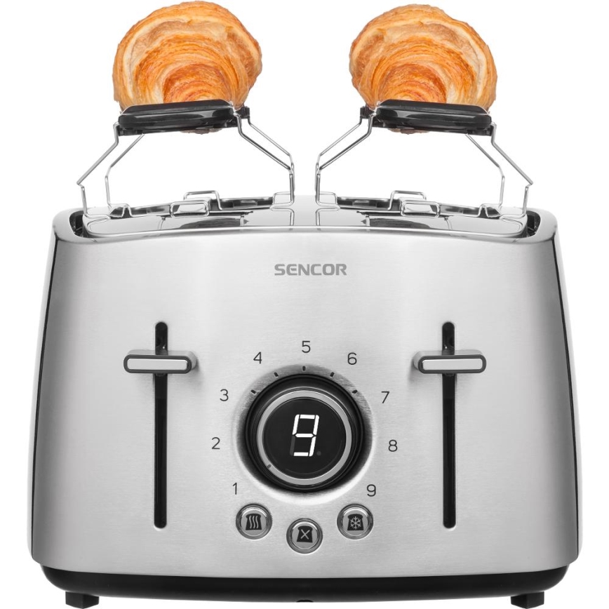 Sencor - Tostadora de cuatro ranuras 1600W/230V cromo mate