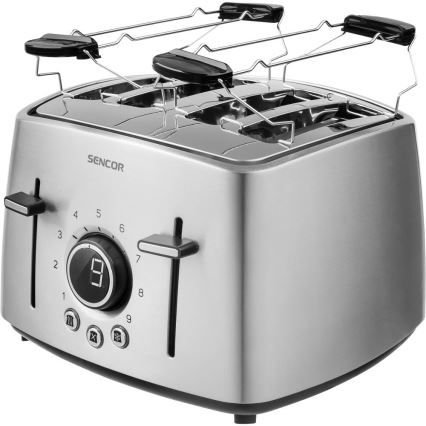 Sencor - Tostadora de cuatro ranuras 1600W/230V cromo mate
