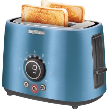 Sencor - Tostadora de dos ranuras con rejilla calentadora, 1000 W/230 V, azul