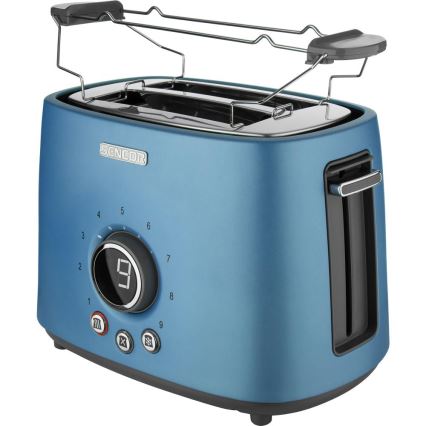 Sencor - Tostadora de dos ranuras con rejilla calentadora, 1000 W/230 V, azul