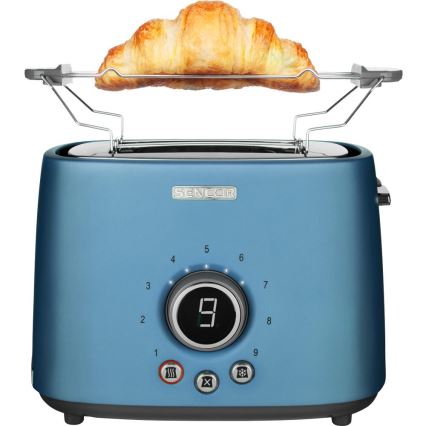 Sencor - Tostadora de dos ranuras con rejilla calentadora, 1000 W/230 V, azul