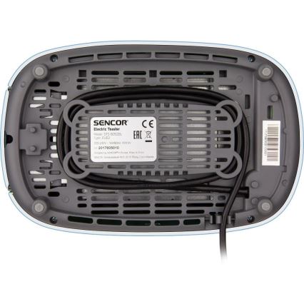 Sencor - Tostadora de dos ranuras con rejilla calentadora, 1000 W/230 V, azul