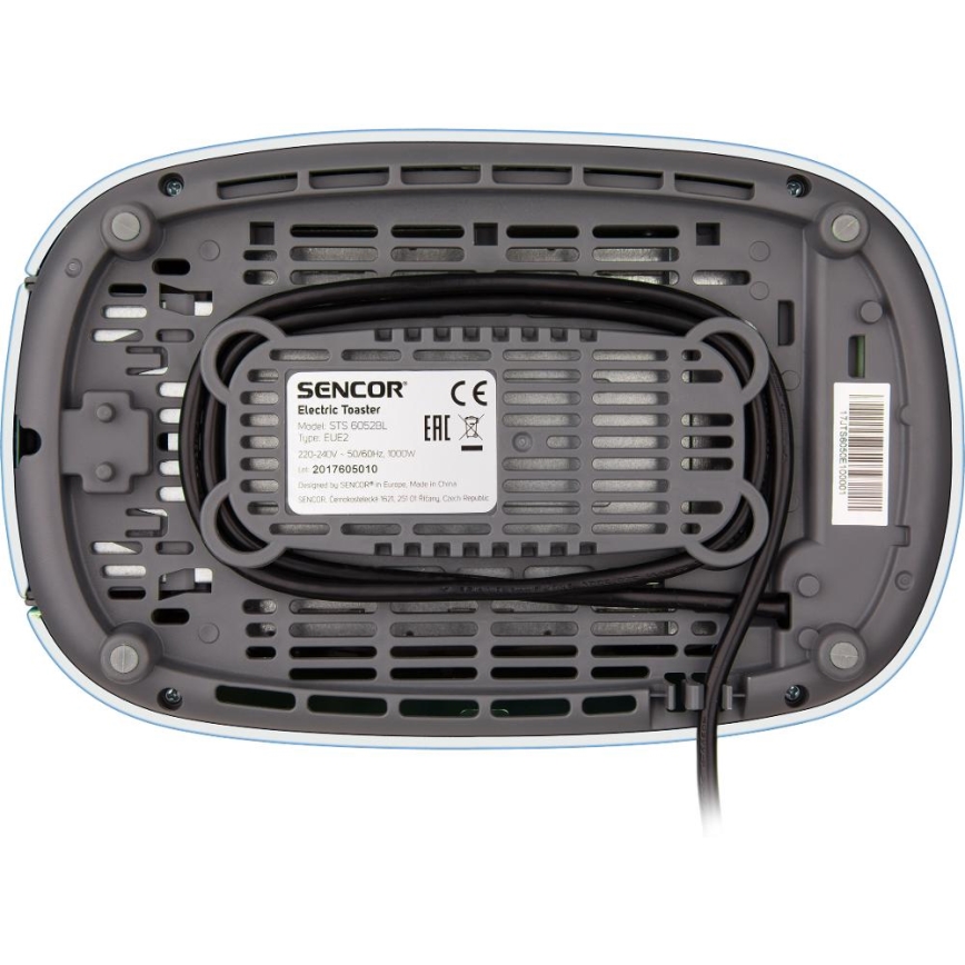 Sencor - Tostadora de dos ranuras con rejilla calentadora, 1000 W/230 V, azul