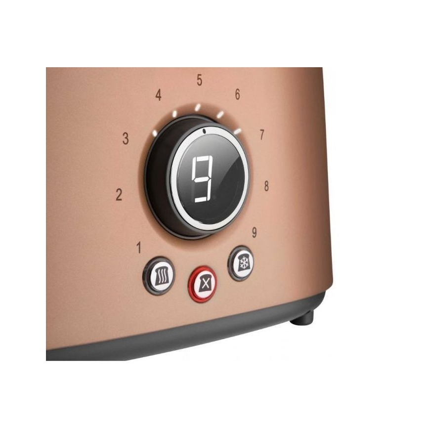 Sencor - Tostadora de dos ranuras con rejilla para calentar, 1000W/230V, color cobre