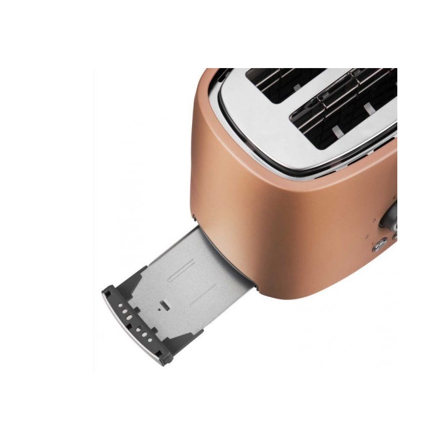 Sencor - Tostadora de dos ranuras con rejilla para calentar, 1000W/230V, color cobre