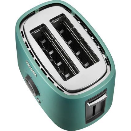 Sencor - Tostadora de dos ranuras con rejilla para calentar 1000W/230V color menta