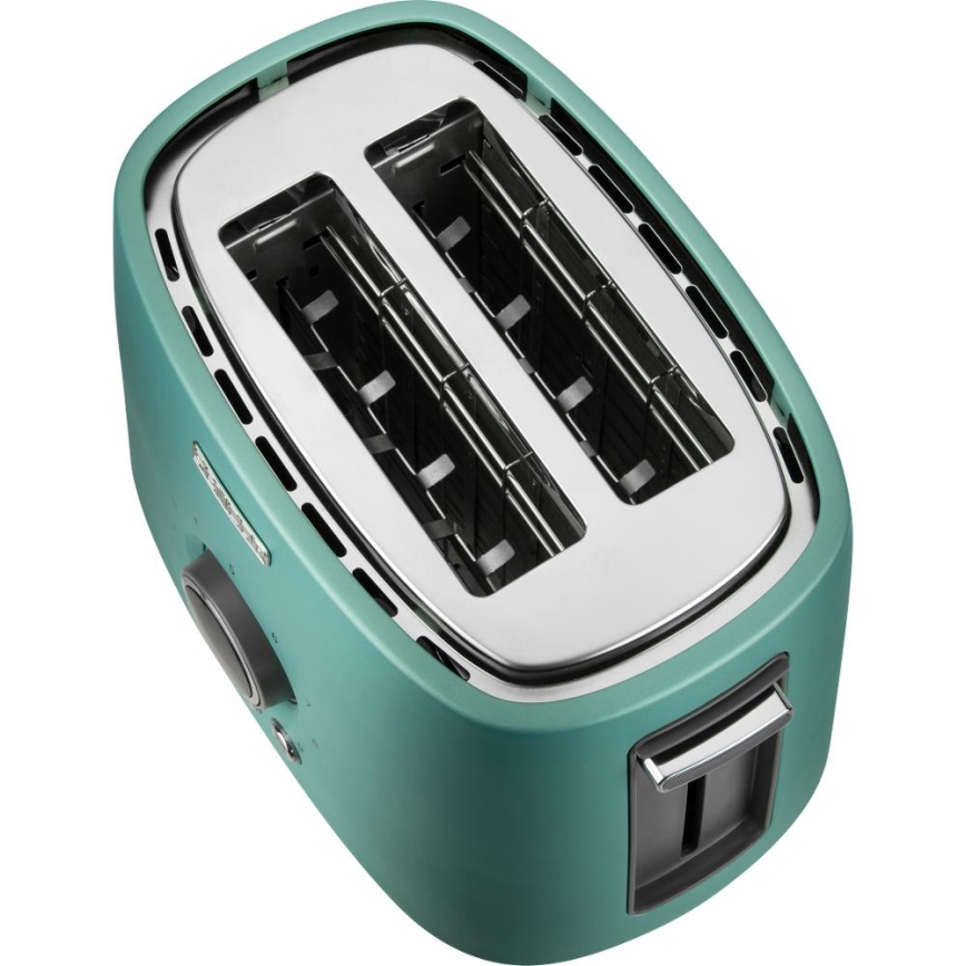 Sencor - Tostadora de dos ranuras con rejilla para calentar 1000W/230V color menta