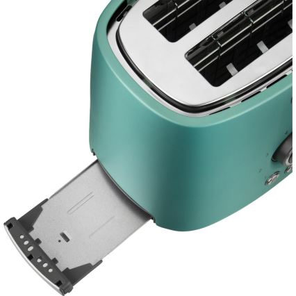 Sencor - Tostadora de dos ranuras con rejilla para calentar 1000W/230V color menta