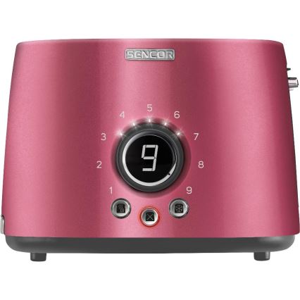 Sencor - Tostadora de dos ranuras y rejilla para calentar 1000W/230V rosa