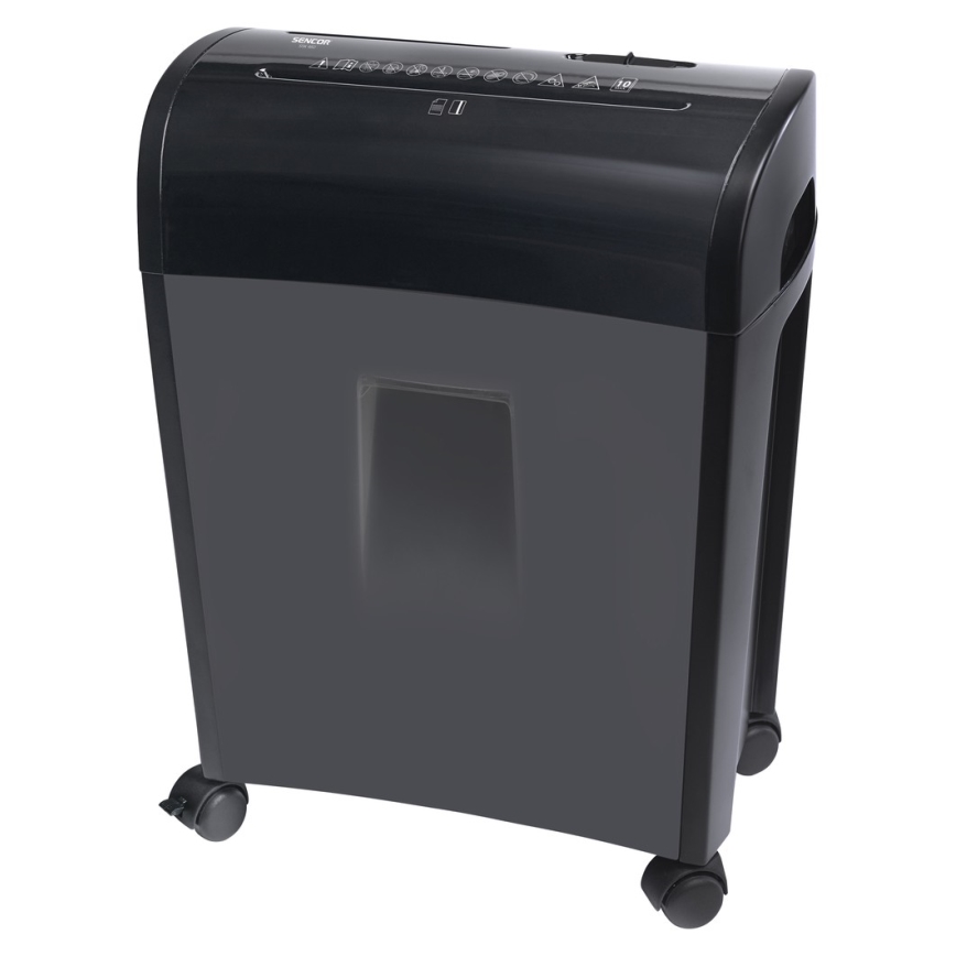 Sencor - Trituradora de CD y papel A4 capacidad 14 l 230V negra
