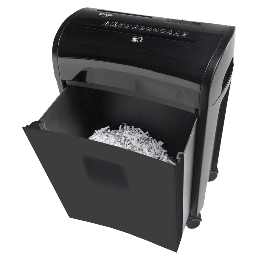 Sencor - Trituradora de CD y papel A4 capacidad 14 l 230V negra