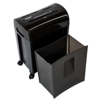 Sencor - Trituradora de CD y papel A4 capacidad 14 l 230V negra
