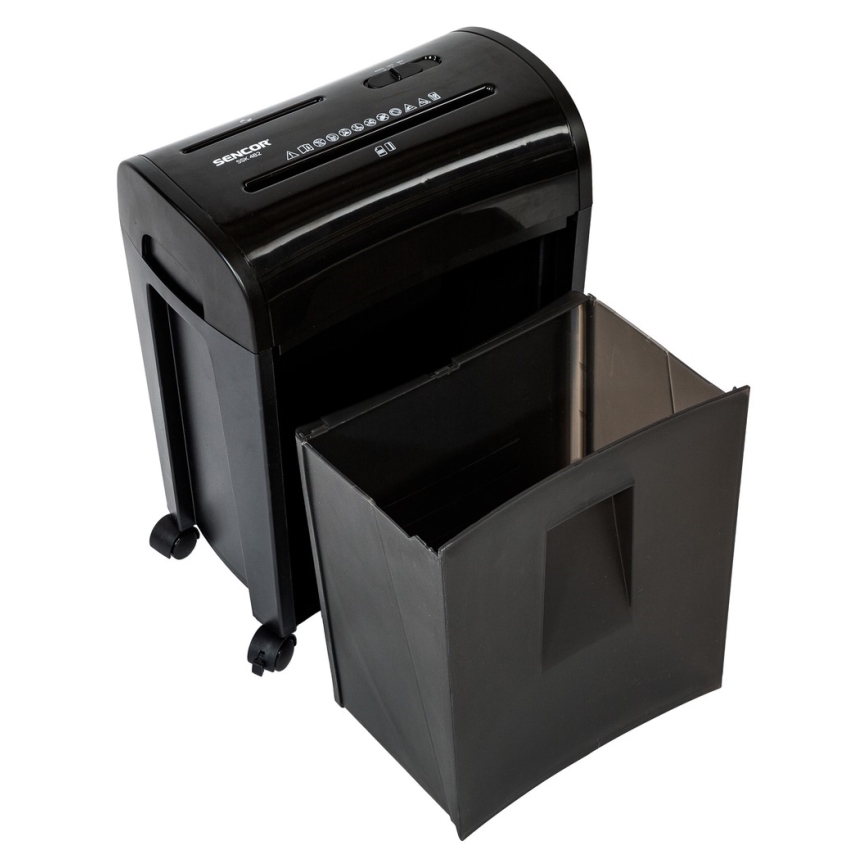 Sencor - Trituradora de CD y papel A4 capacidad 14 l 230V negra